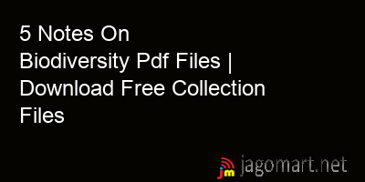 picture 5 Notes On Biodiversity Pdf Files | Download Free Collection Files