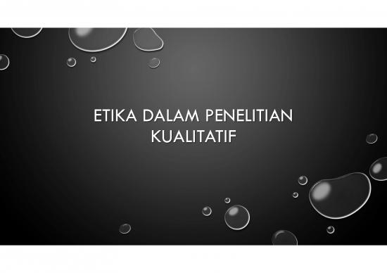 Etika Pdf 63176 | Etika Dalam Penelitian Kualitatif Sesi 2