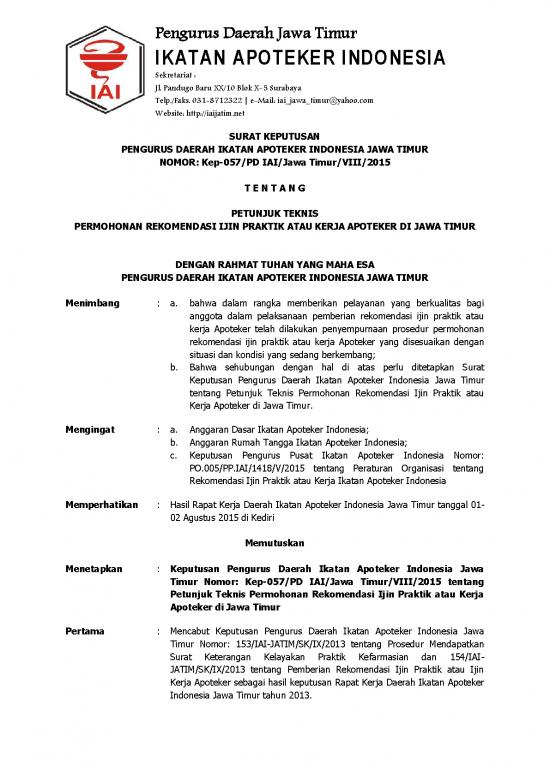 picture_Kep 057 2015 Rekomendasi Ijin Praktik Atau Kerja Apt Iai Jatim