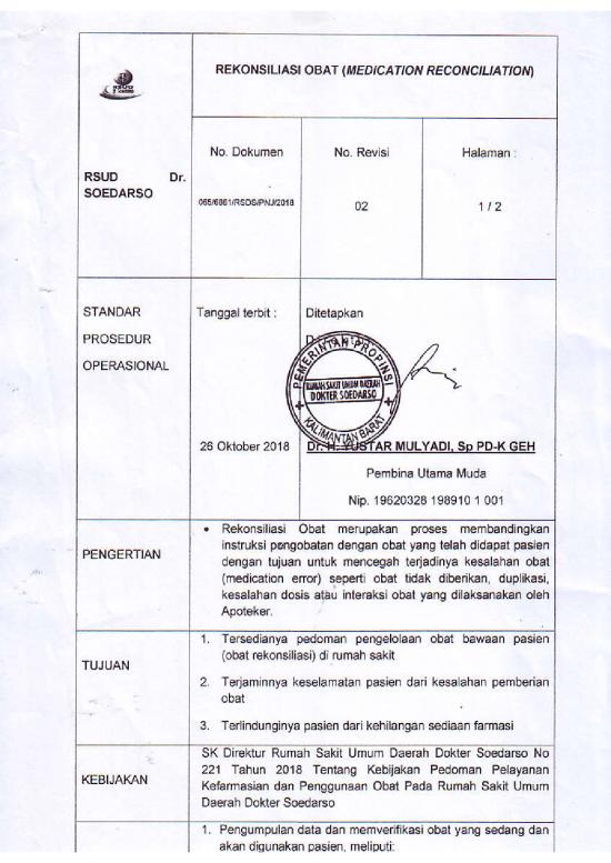 picture Rekonsiliasi Obat 62453 | Sop  Rekonsiliasi Obat Medication Reconciliation