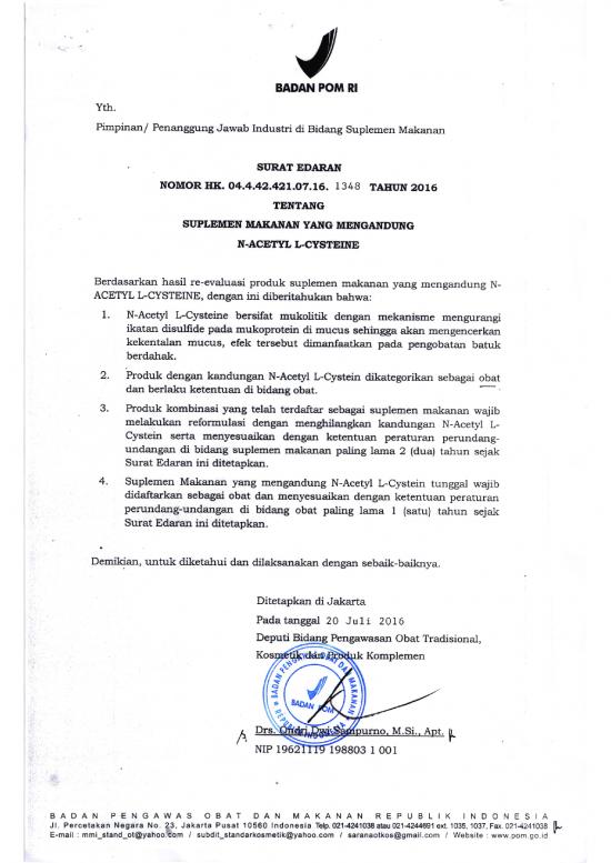 picture Mukolitik 62445 | Surat Edaran Tentang N Acetyl L Cystein picture Mukolitik 62445 | Surat Edaran Tentang N Acetyl L Cystein