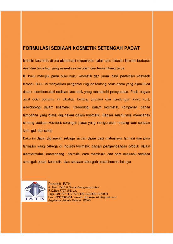 Formulasi Sediaan Kosmetik Setengah Padat