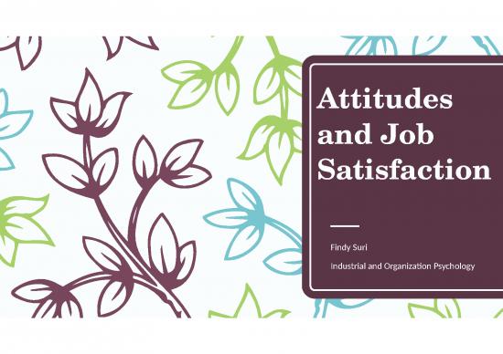 Ppt Evaluation 65795 | Attitudes And Job Satisfaction Findy