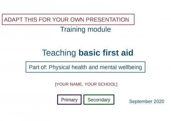 picture Powerpoint For Teachers 66593 | Dfe Basic First Aid Training Module Primary
