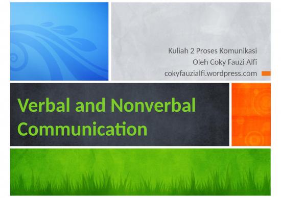 Communication Ppt 65643 | K02 Verbal And Nonverbal Communication