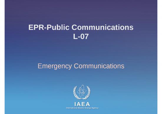 picture Communication Ppt 66074 | L 07 Emergency Communications