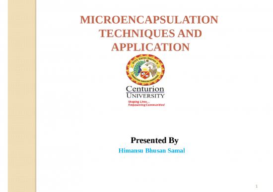picture1_Micro Encapsulation Slideshare 66765 | Microencapsulation Techniques And Application