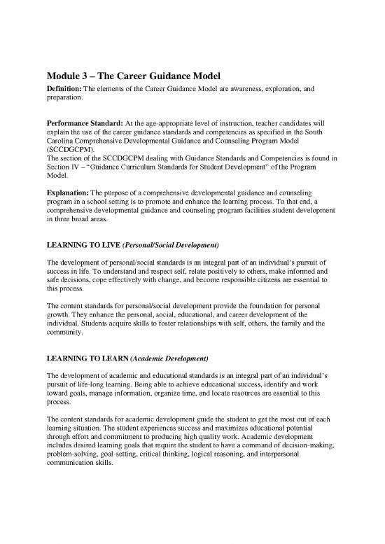 picture Theories Of Counseling Pdf 66136 | Module 3 The Career Guidance Model