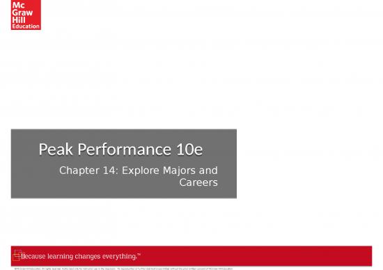 picture_Career Portfolio Powerpoint Examples 66420 | Peak Performance 10e Chapter 14