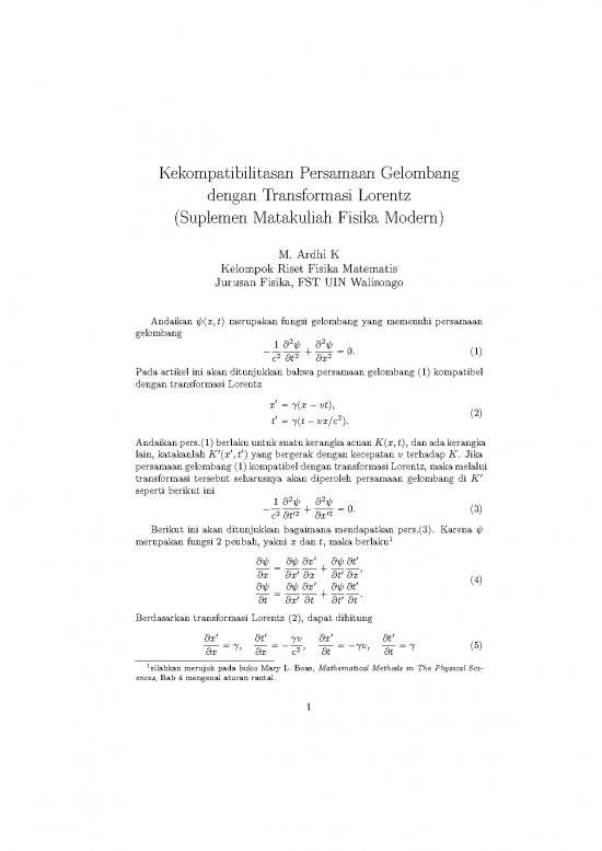 picture Transformasi 64185 | Pembuktian Kompatibilitas Maxwell Lorentz