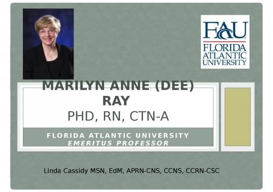 picture1_Nurse Ppt 66624 | Ray Marilyn Anne Dee Ray Presentation Of Theory Of Bureaucratic Caring July 2013 By Linda Cassidy Phdc Fau