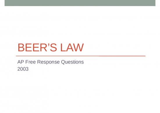 picture_Procedure Ppt 68255 | Beer   S Law Ap Questions   Use For Honors Chem Beers Law Lab Prep