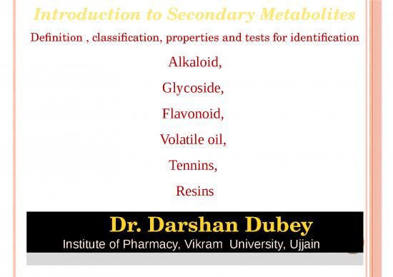 picture1_Concept Powerpoint 67115 | D Darshan Dubey Secondary Metabolites For Pharma Iv Sem Pharmacognosy
