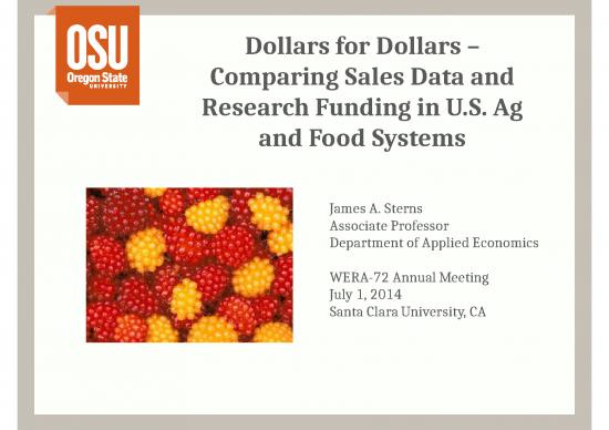 picture1_Marketing Ppt 67867 | Dollars For Dollars Comparing Sales Data And Research Funding In Us Ag And Food Systems