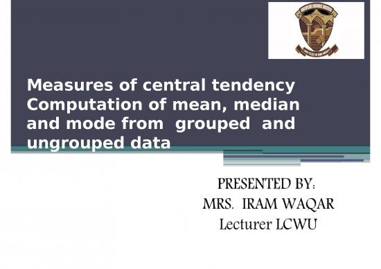 picture Measures Of Central Tendency Ppt 69128 | Lecture5