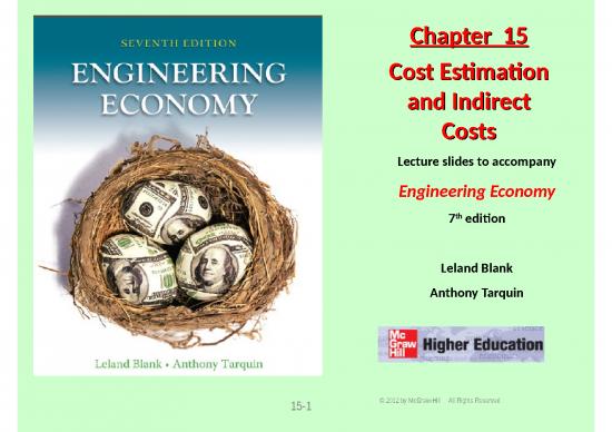 picture Cost Estimate Ppt 69240 | Leland Tarquin Engineering Economy Chapter 15 Cost Estimation