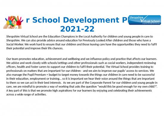 picture Personal Development Plan Ppt 69254 | Our School Development Plan 2021 22 Website Version