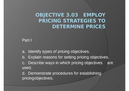 picture Pricing Objectives Ppt 67808 | Sem2 3 03 Ppt Students 1