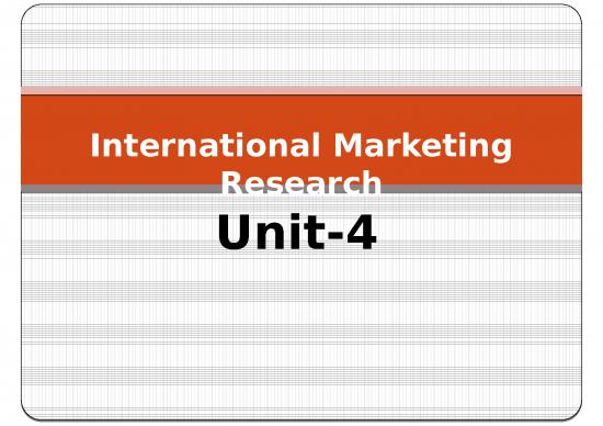 picture Marketing Ppt 67875 | Unit 4 International Marketing Research