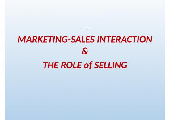 picture Marketing Ppt 67609 | Week 2 Sales Marketing Interaction And Selling Role