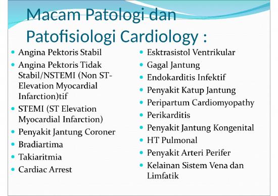 Patologi Gangguan Sistem Kardiovaskuler