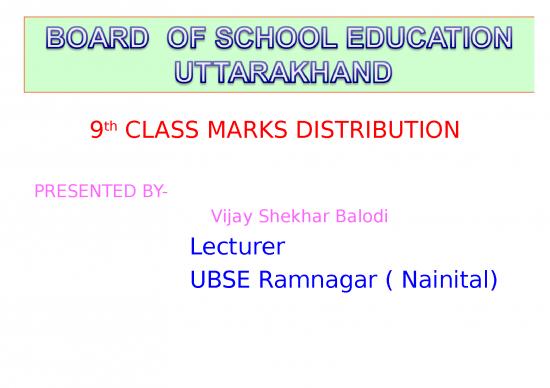 picture_Science Ppt 70501 | 9th Class   Marks Distribution 8 1 2011
