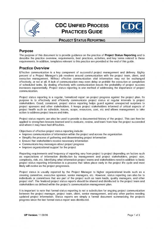 picture Therapeutic Communication Pdf 71234 | Cdc Up Project Status Reporting Practices Guide