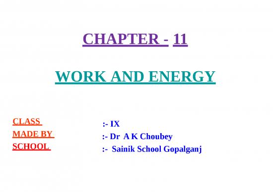 presentation on work and energy class 9