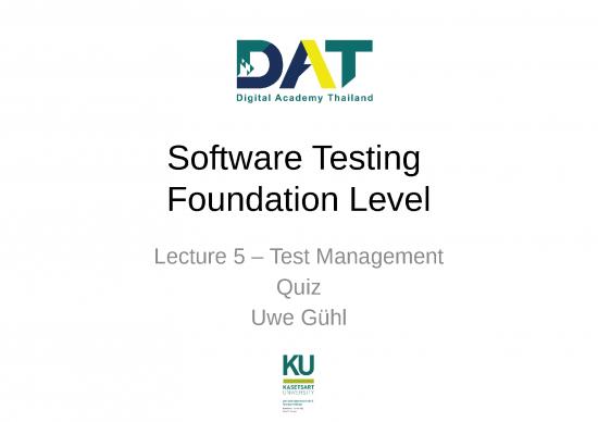 picture Slideshare Management 70997 | Ctfl2018 05 Testmanagement Quiz 01