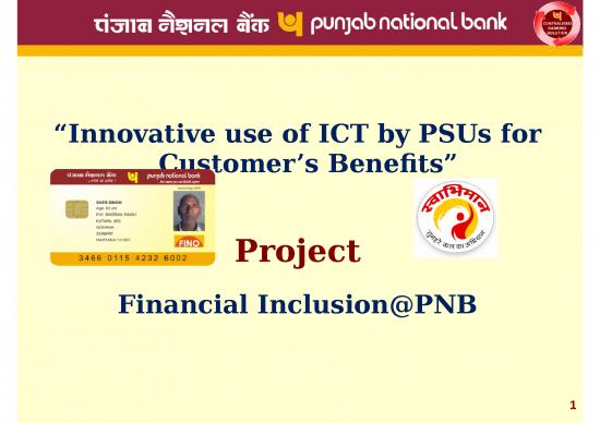 picture Report Ppt 71111 | Financial Inclusion Pnb