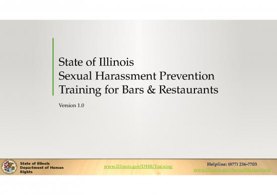 picture Report Ppt 32298 | Idhr Sexual Harassment Prevention Training Bars Restaurants   General, English Version 1 2022