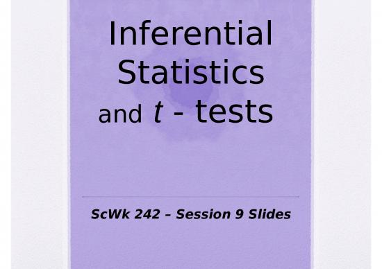 picture Statistic Ppt 69922 | Session 9 Slides   Inferential Statistics And T Tests