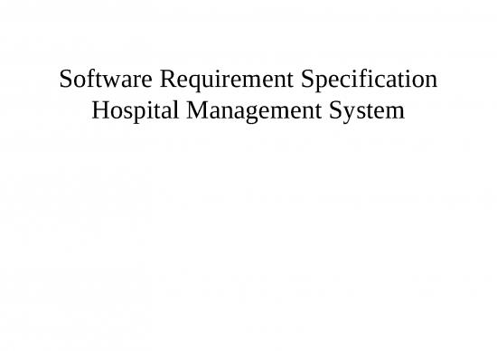 picture Report Ppt 70433 | Software Requirement Specification Hospital Management System
