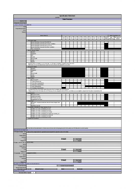 picture Information Flyer Template Free 6563 | Specifications Worksheet   State 24