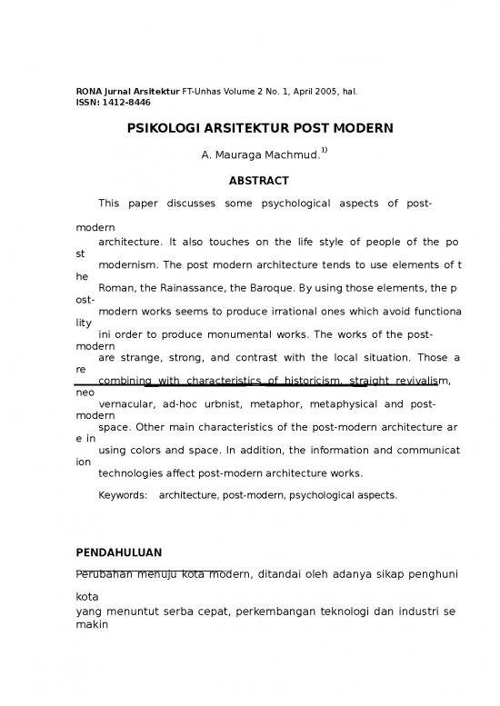 picture_Contoh Pendahuluan Jurnal 6739 | 142 Psikologi Arsitektur Post Modern - Psikologi Dan Filsafat