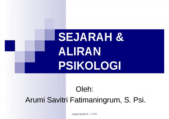 40 Sejarah Dan Aliran Psikologi - Psikologi Dan Filsafat