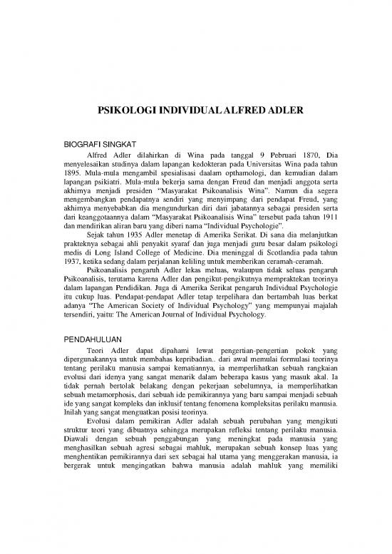picture_Biografi Pdf 6969 | Psikologi Individual Alfred Adler - Psikologi Dan Filsafat