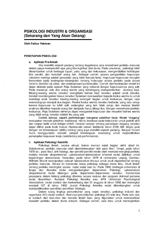 picture Contoh Artikel Ilmiah Pdf 7050 | Pengantar Psikologi Industri - Psikologi Dan Filsafat