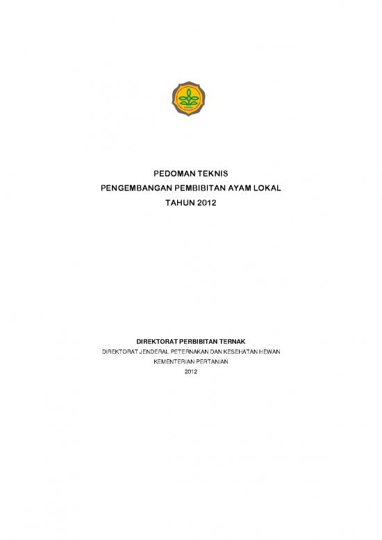 picture_Pertanian Pdf 7131 | 19 Pedoman Teknis Ayam Lokal 2012 - Pertanian Dan Peternakan
