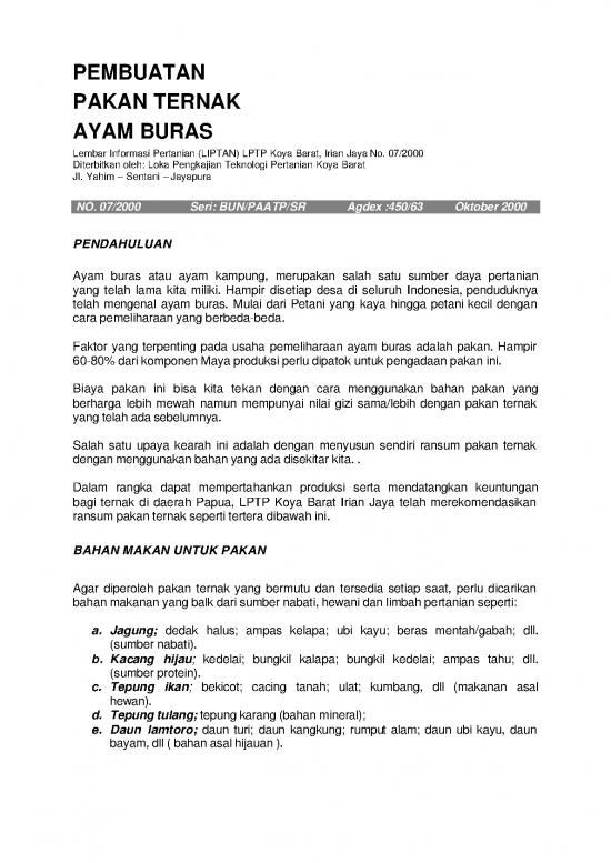 picture_Presentasi Usaha 7134 | Pembuatan Pakan Ternak Ayam Buras - Pertanian Dan Peternakan