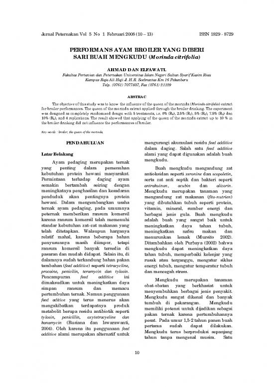 picture_Pertanian Pdf 7137 | Performans Ayam Broiler Yang Diberi Sari Buah Mengkudu - Pertanian Dan Peternakan
