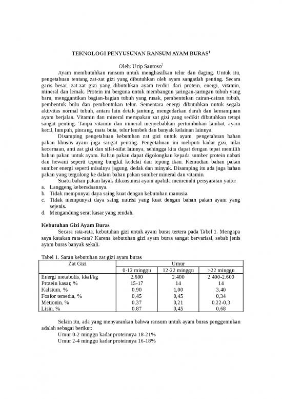 picture_Teknologi Penyusunan Ransum Ayam Buras - Pertanian Dan Peternakan