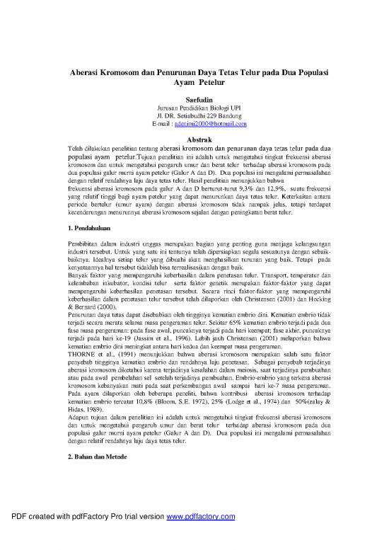 picture_Tujuan Penelitian Adalah 7152 | Penelitian   Aberasi Kromosom Dan Penurunan Daya Tetas Telur Pada Dua Populasi Ayam Petelur - Pertanian Dan Peternakan