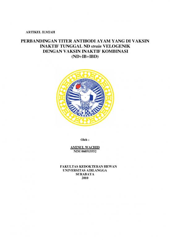 picture Contoh Artikel Ilmiah Pdf 7187 | Skripsi   Perbandingan Titer Antibodi Ayam Yang Di Vaksin Inaktif Tunggal Nd Strain Velogenik Dengan Vaksin Inaktif Kombinasi  Nd Ib Ibd - Pertanian Dan Peternakan