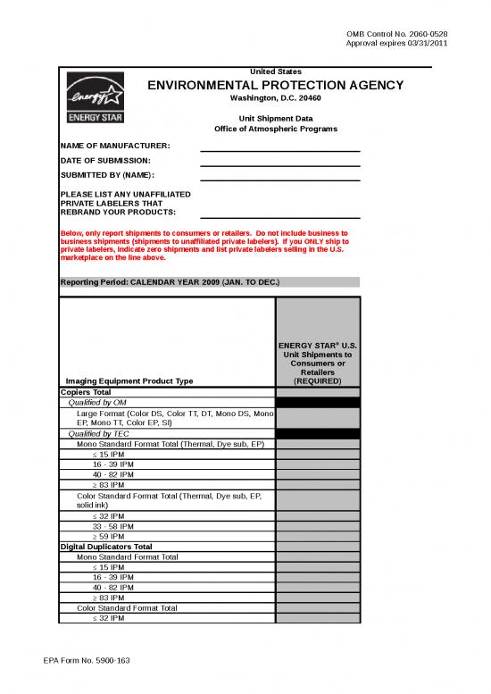 picture_Excel Report Sample Download 7241 | 2009 Imaging Equipment Data Collection Form - Standar Format
