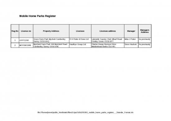 picture_Excel Sheet Download 7342 | Mobile Home Parks Register - Standar Format