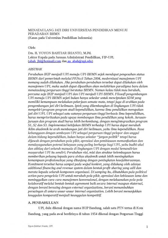 picture_Menataulang Jati Diri Universitas Pendidikan Menuju Peradaban Bhmn - Ilmu Kependidikan
