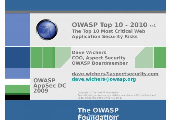 picture_Ppt For Information Security 73250 | Appsec Dc 2009   Owasp Top 10   2010 Rc1