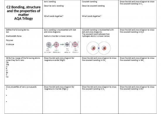 picture Ppt On Bonds 72103 | C2 Bonding Structure And The Properties Of Matter Revision