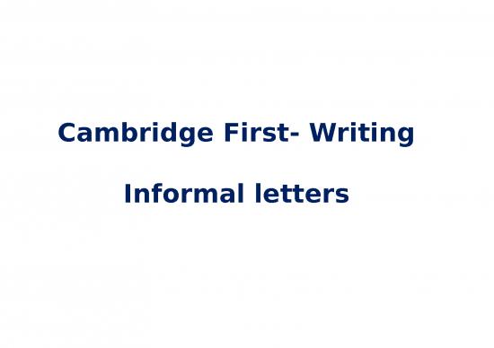 picture Information Ppt 72970 | Cambridge First Writing Informal Letters Power Point 2